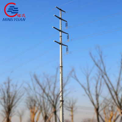 110kv galvanizó a poste eléctrico de alto voltaje Hexadecagon los 9m para uso general