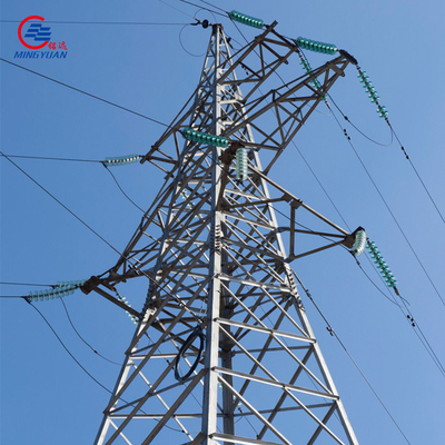 la torre eléctrica de acero de la torre de la corriente eléctrica 132kv para la línea de transmisión con la inmersión caliente galvanizó