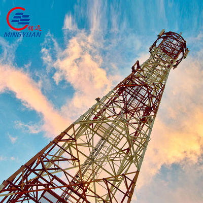 Línea de transmisión autosuficiente de microonda de la antena de la torre de acero inalámbrica del enrejado ángulo