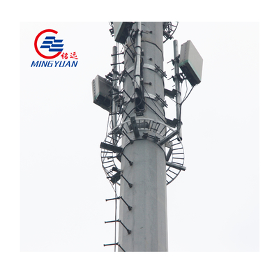 La torre galvanizada de Wifi de la antena de la inmersión caliente de la inmersión caliente afiló a poste tubular de acero estampado