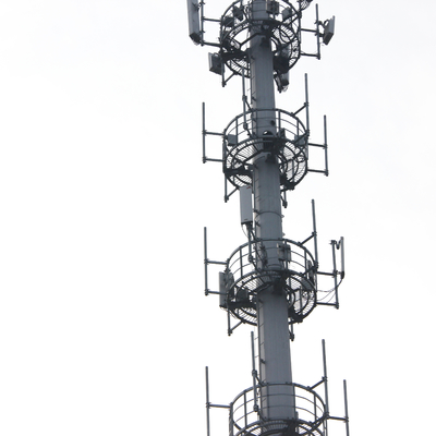 Torre de antena monopolar del voltaje de la telecomunicación media cónica poligonal de poste