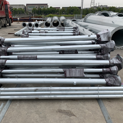 Q345b galvanizados enrejan la torre 10m poste tubular de acero de la transmisión