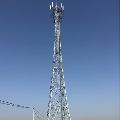 Palo autosuficiente galvanizado de la torre del enrejado de Q355b para la telecomunicación