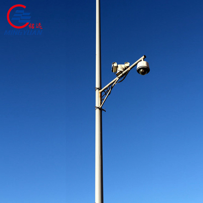 El acero montado cámara poste del CCTV galvanizó para uso general octagonal del metal de la supervisión de seguridad
