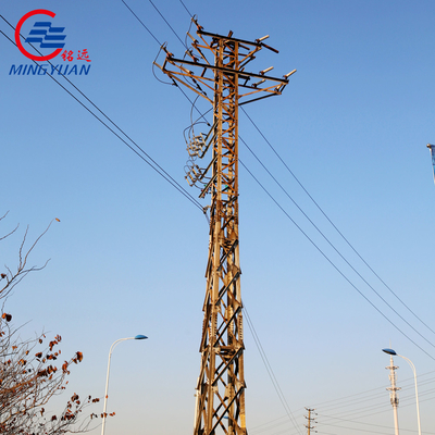 Poste de acero eléctrico monopolo autoportante de torre de celosía galvanizada