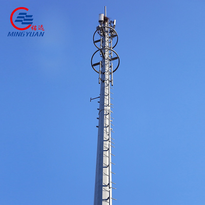Torre de comunicación de monopolio poligonal de tubo único Mast acero galvanizado por inmersión en caliente