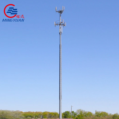 Torre de comunicación de monopolio poligonal de tubo único Mast acero galvanizado por inmersión en caliente