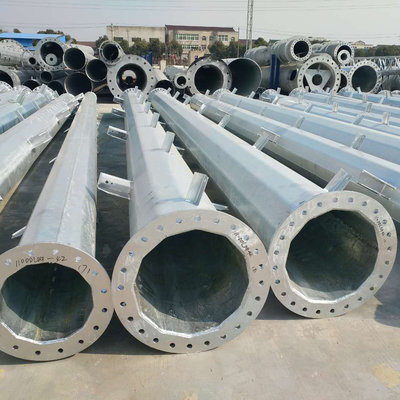 Torre de comunicación de monopolio poligonal de tubo único Mast acero galvanizado por inmersión en caliente